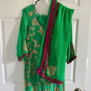 Indian suit (with capri/cropped pant) hand crafted